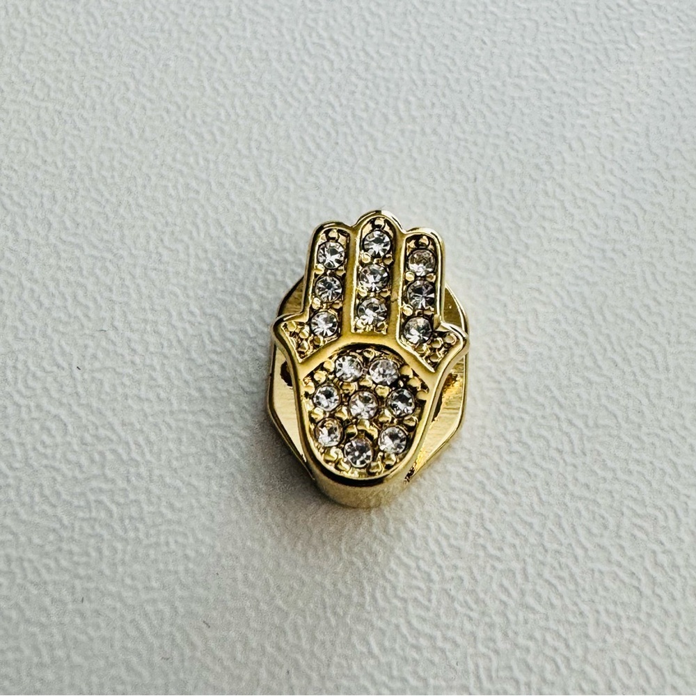 Keep Collective Hamsa Hand Charm - Gold Pave Crystal Bracelet Slider